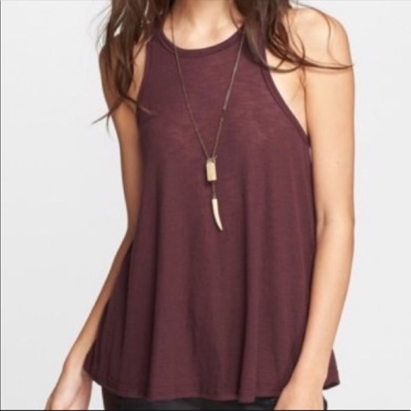 Free People Tops - Free People Long Beach Wine Tank Top